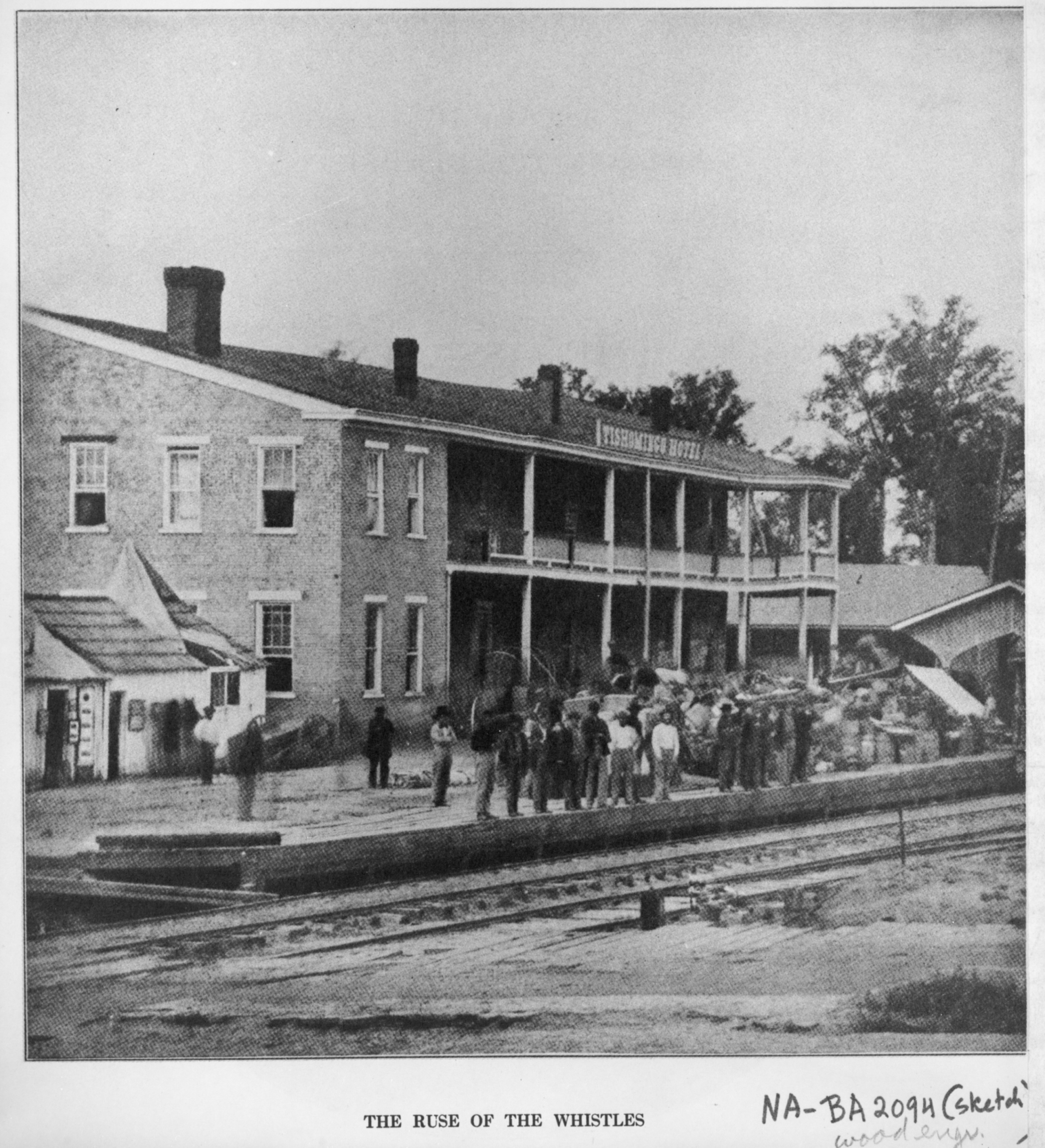 'The ruse of the whistles - the guarded track, Corinth, Mississippi, 1862' Published in The Photographic history of the Civil War, New York:Review of Reviews Co., 1911, v. 2. Two years of grim war, p. [138-39]; Library of Congress, E468.7 .M64 1911 [P&P] 