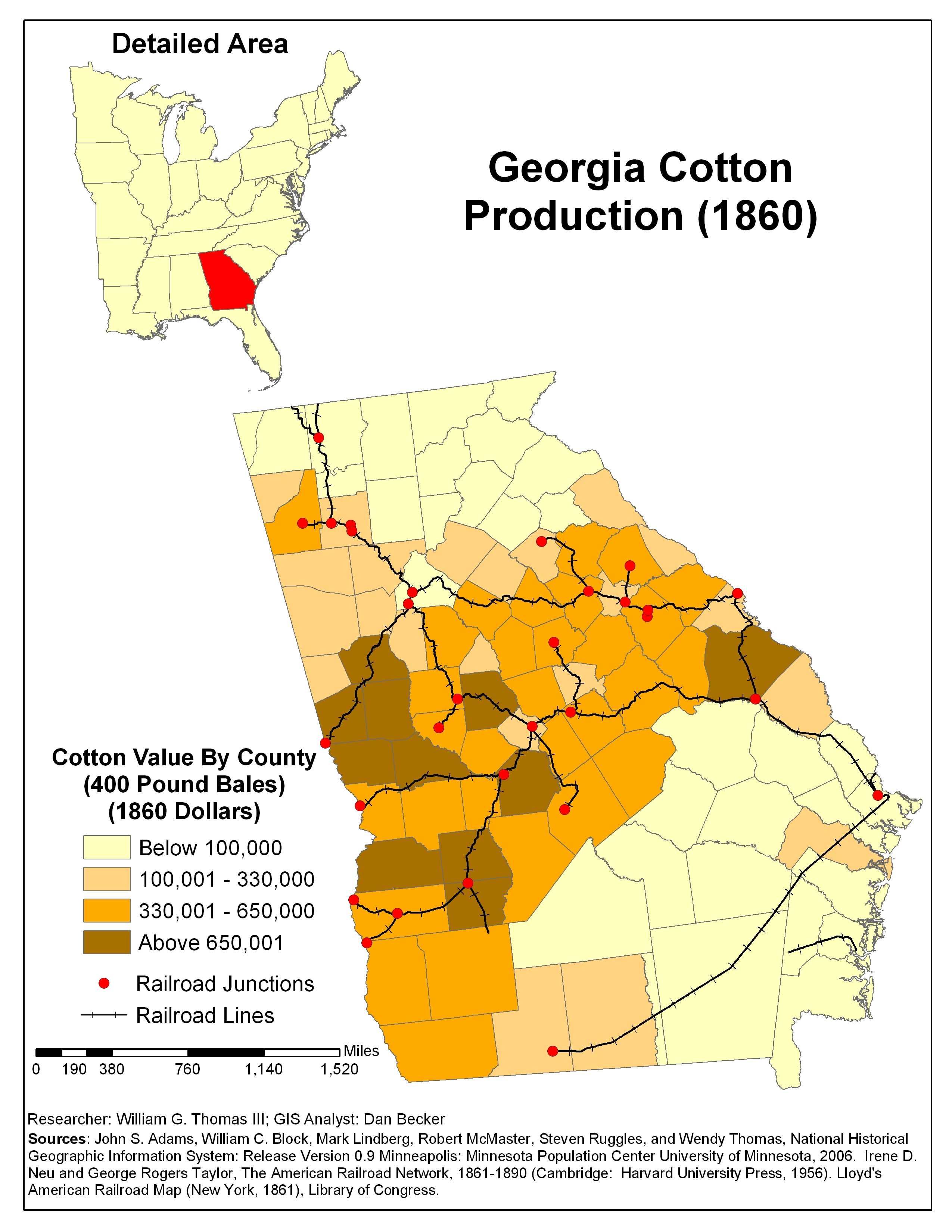 slavery in the south map